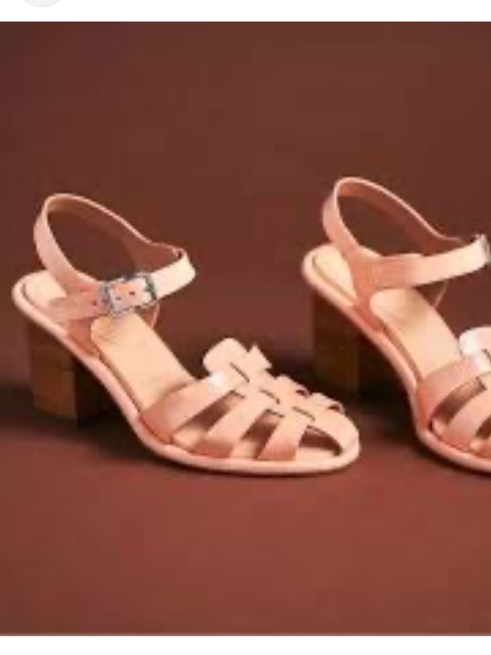 Vicenza Fisherman Peach Coral Fisherman Heel Sandals - Women’s Size 37